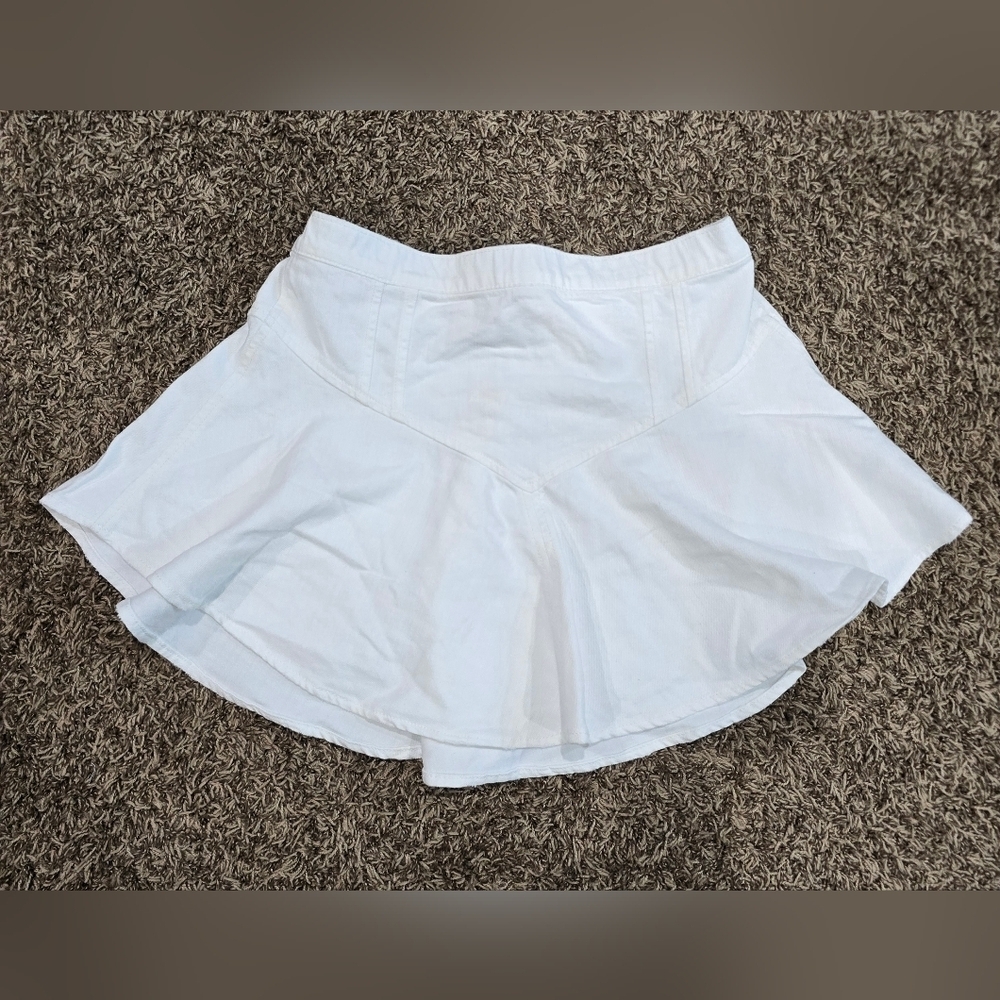 Aerie White Denim Flowy Skirt Size S NWT